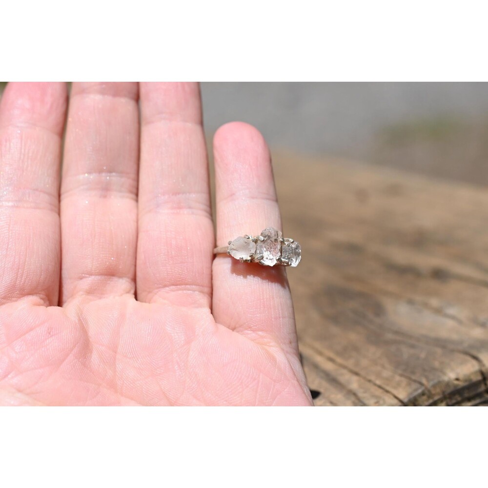 Lake County diamond engagement ring, sterling silver size 4 American made - Picture 8 of 9